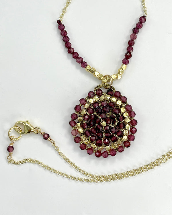 Danielle Welmond Garnet & Pyrite Necklace