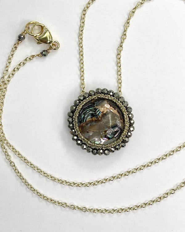 Danielle Welmond Caged Copper Abalone Necklace
