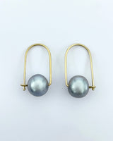 Carla Caruso Wide Pearl Arch Earrings