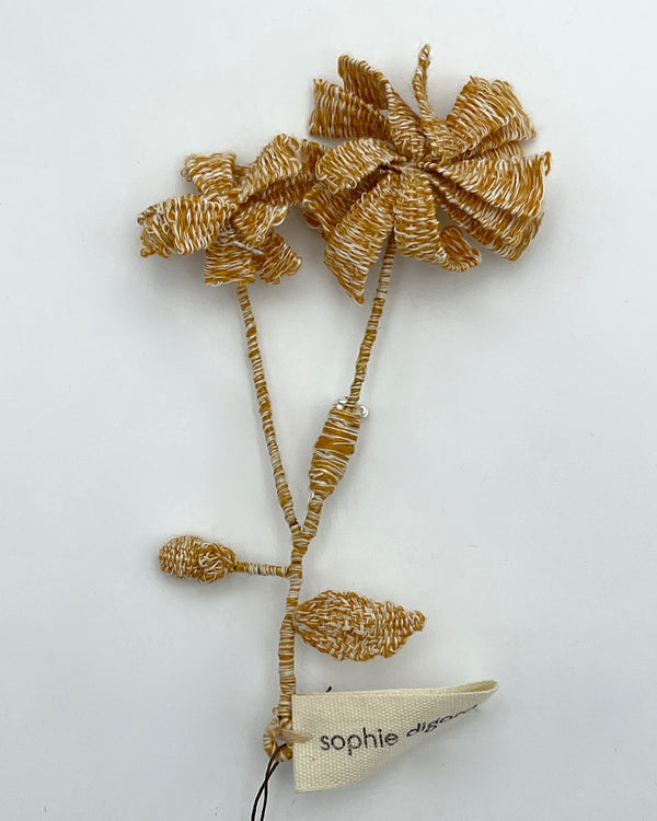 Ecru Fringe Flower Brooch by Sophie Digard