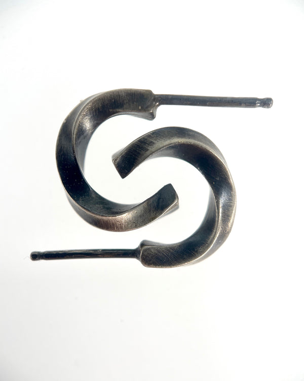 Sarah McGuire Oxidized Chunky Bias Hoops