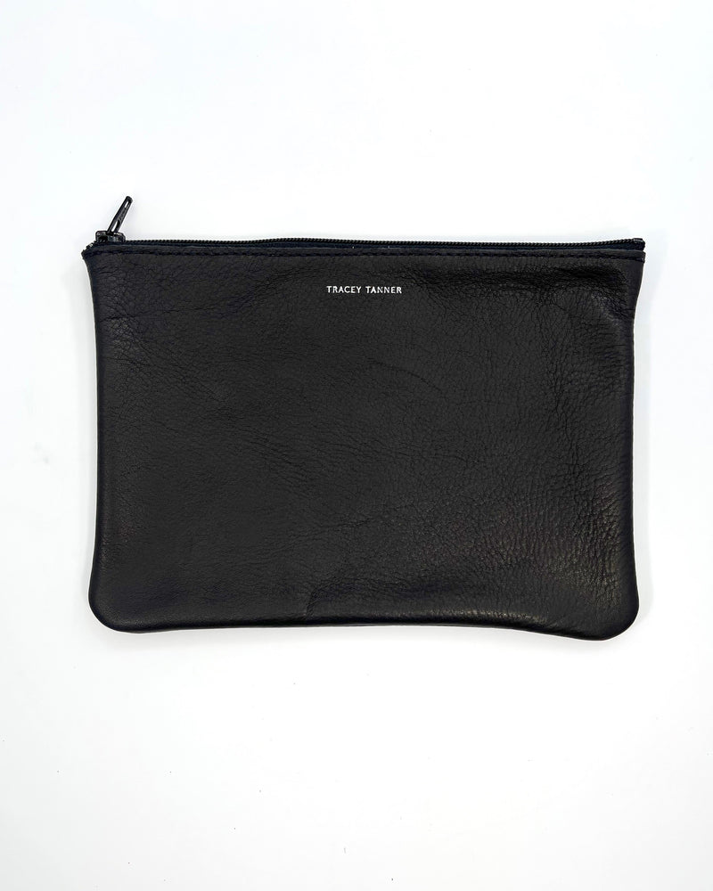 Large Leather Zip Pouches